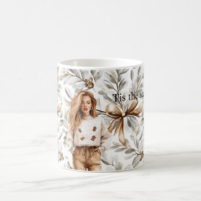 Taza De Café Chica Rubio Marrón Jengibre Navidad Arco (Centro)