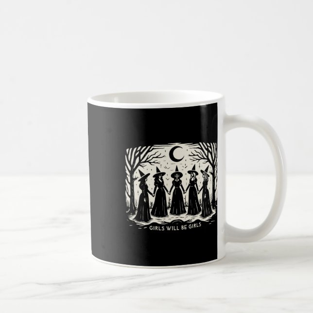 Taza De Café Chica será Chicas Witch Witchy Spooky Season Hall (Derecha)