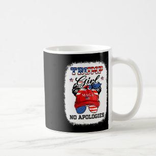 Taza De Café Chica Sin disculpas Maga 2024 Messy Bun Vote Trump