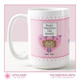 Taza De Café Chica sosteniendo Rótulo El día de San Valentín de