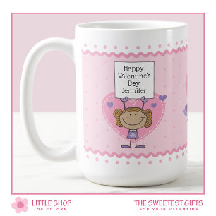 Taza De Café Chica sosteniendo Rótulo El día de San Valentín de