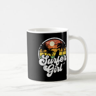 Taza De Café Chica Surfista Playa Retro Verano 70s Vacaciones d