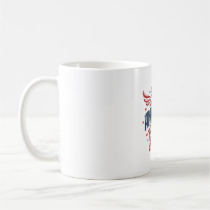 Taza De Café Chica totalmente americana Diseño vectorial vintag