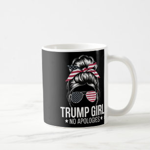 Taza De Café Chica Trump desordenado Bandera estadounidense hun
