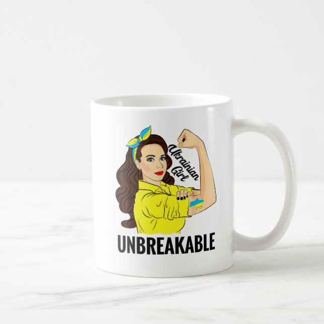 Taza De Café Chica UCRANIANO AZUL INDESCUBIERTO AMARILLO (Derecha)