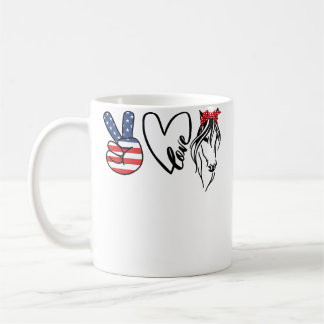 Taza De Café Chica Vaqueras Americana Paz Amor Caballos Caballo