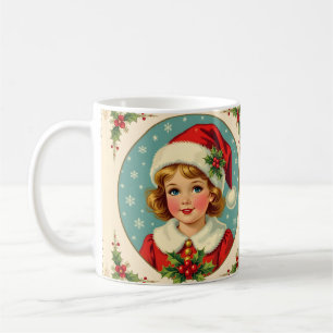 Taza De Café Chica victoriana de Navidad acogedora y linda