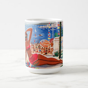 Taza De Café Chica Vintage Cote D'Azur Beach