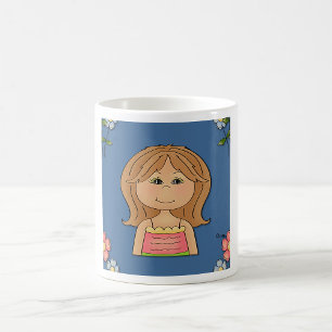 Taza De Café Chica Y Flores