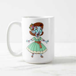 Taza De Café Chica zombie de los 50
