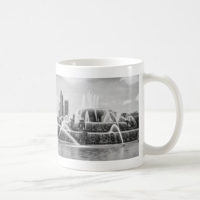 Taza De Café Chicago Buckingham Grayscale Coffee Mug (Derecha)