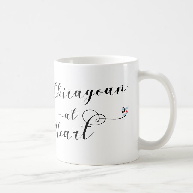 Taza De Café Chicago En Heart Mug, Chicago (Derecha)