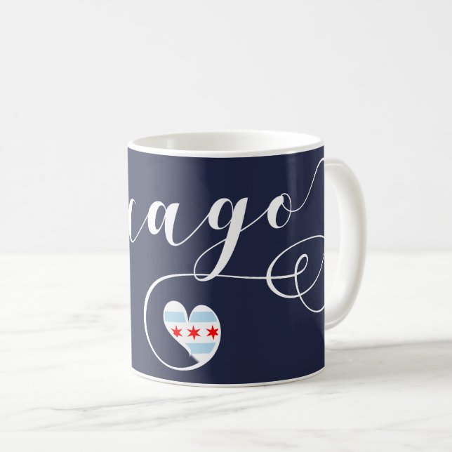 Taza De Café Chicago Heart Mug, Illinois (Anverso derecho)