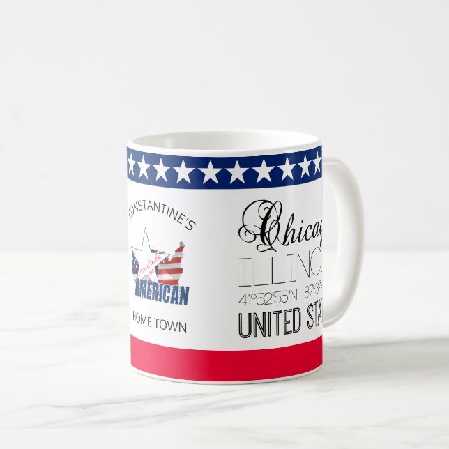 Taza De Café Chicago, Illinois, Estados Unidos elegante (Anverso derecho)