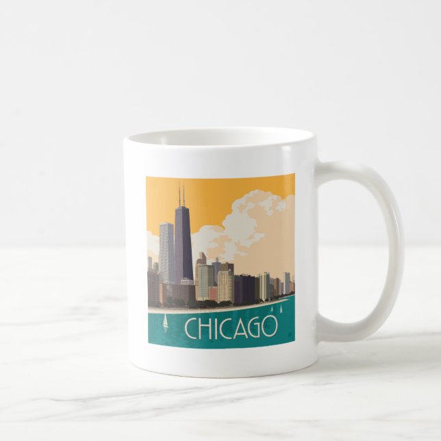 Taza De Café Chicago | Modern Skyline (Derecha)