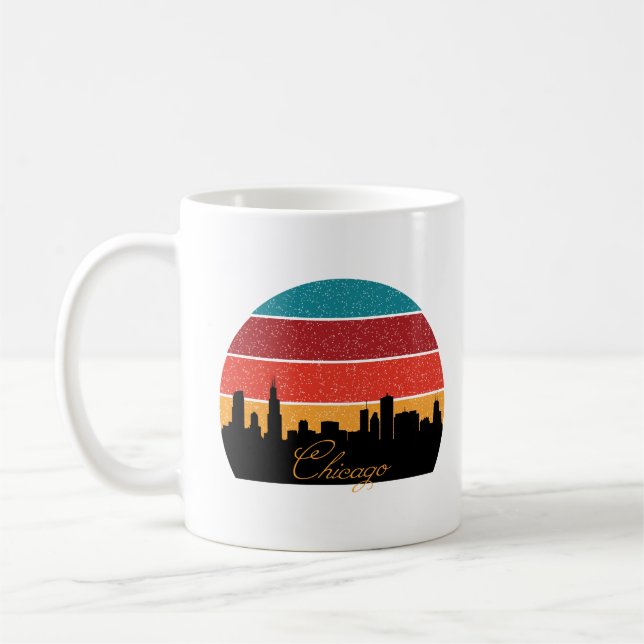 Taza De Café Chicago Silhouette (Izquierda)