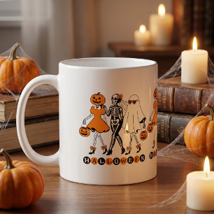 Taza De Café Chicas adorables de Halloween, esqueleto, fantasma
