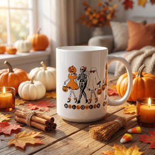 Taza De Café Chicas adorables de Halloween Esqueleto Fantasma C