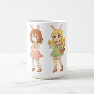 Taza De Café Chicas anime conejitas de Pascua lindas