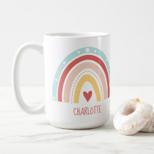 Taza De Café Chicas Arcoíris Boho Nombre Acuarela Cocoa