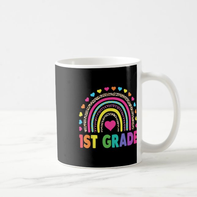 Taza De Café Chicas arcoiris de primer grado de equipo de profe (Derecha)