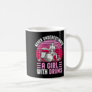 Taza De Café Chicas Baterista Conjunto de Batería Tocando Diver