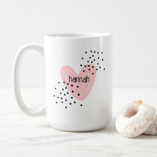 Taza De Café Chicas caprichosos Corazón, Mug Personalizada