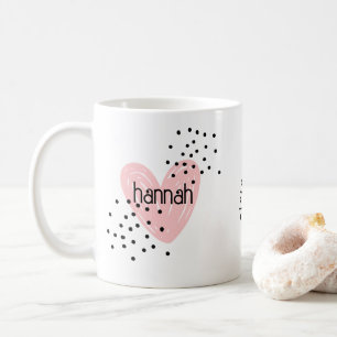 Taza De Café Chicas caprichosos Corazón, Mug Personalizada
