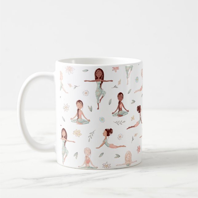 Taza De Café Chicas de clase Zen Yoga Meditación Espiritual Nam (Izquierda)