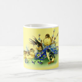 Taza De Café Chicas de estilo vintage y peluca de Pascua