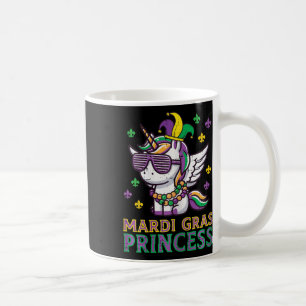 Taza De Café Chicas de la princesa Mardi Gras Unicorn Unicorn