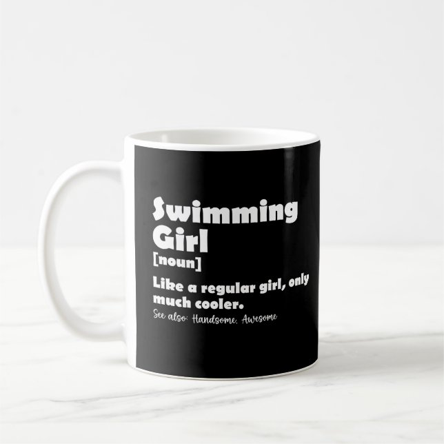 Taza De Café Chicas De Natación Graciosos De Definición Chica (Izquierda)