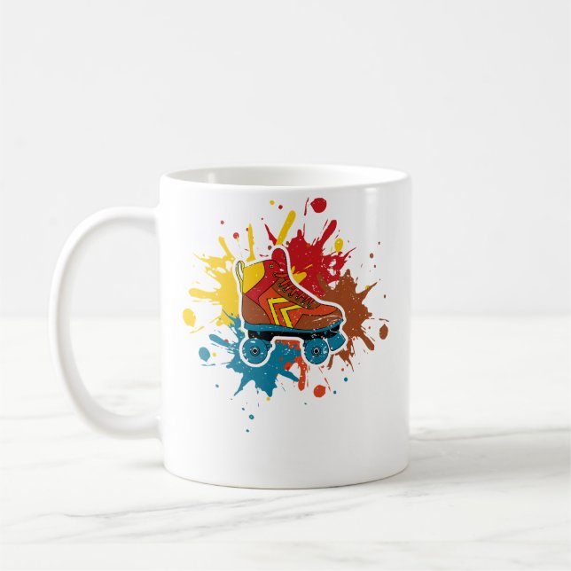 Taza De Café Chicas de patines de ruedas Wo 80S (Izquierda)