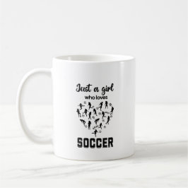 Taza De Café Chicas de Silhouette jugando al fútbol