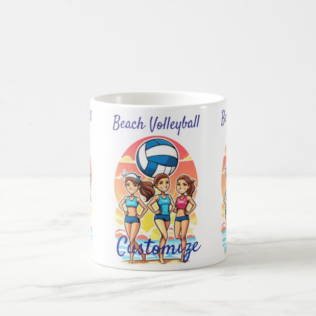 Taza De Café Chicas de voleibol de playa Thunder_Cove (Centro)