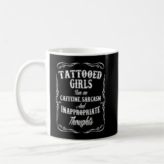 Taza De Café Chicas Del Tatuaje Corren En La Cafeína Tiras De S