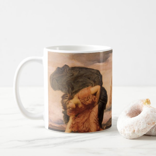 Taza De Café Chicas Griegos Recogiendo Burbujas De Lord Leighto (Con donut)