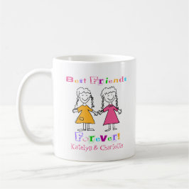 Taza De Café Chicas inteligentes y mejores amigos personalizado