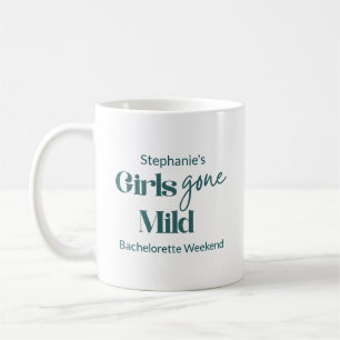 Taza De Café Chicas Moderadas Letra Cursiva Teal Fin de Semana