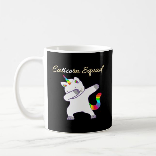 Taza De Café Chicas Mujeres Caticorn Squad Unicorn Gif Popular (Izquierda)