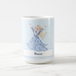 Taza De Café Chicas Princesa encantada con copos de nieve