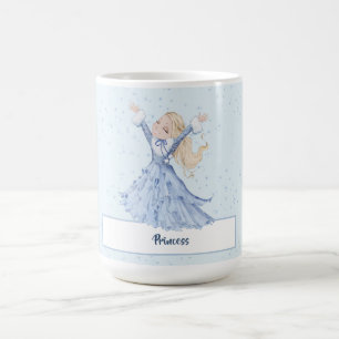 Taza De Café Chicas Princesa encantada con copos de nieve