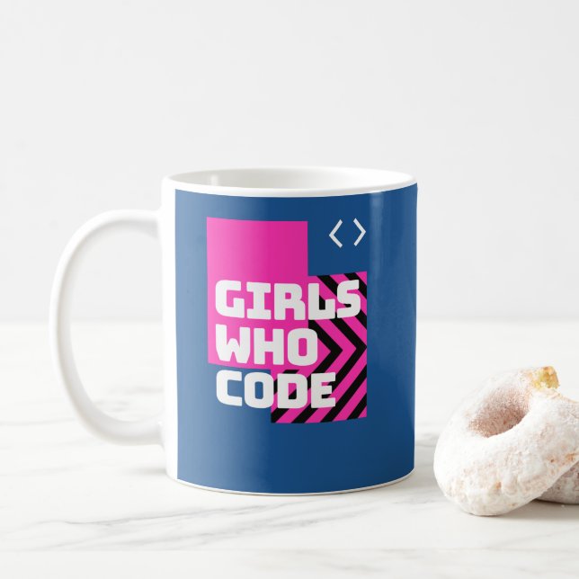 Taza De Café Chicas que codifican camisetas sudaderas (Con donut)