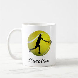 Taza De Café Chicas Tenis World Ball & Player Su nombre Kids Di
