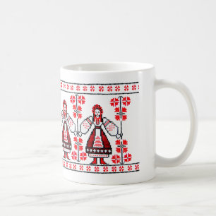 Taza De Café Chicas ucranianos tradicionales de Ucrania del
