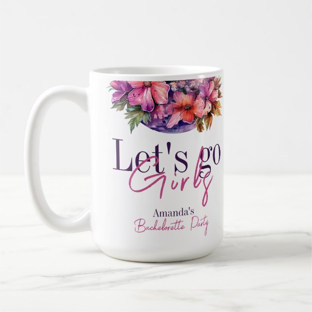Taza De Café Chicas Vamos Rosa Última Fiesta de Soltera Disco (Izquierda)