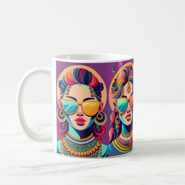 Taza De Café chicas vintage (Izquierda)