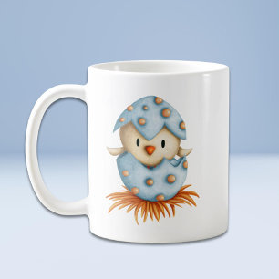 Taza De Café Chick de huevo azul lindo