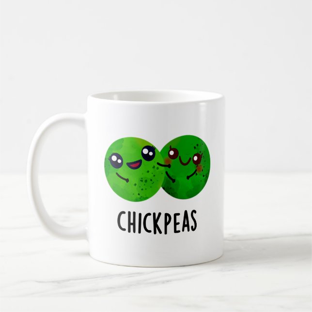 Taza De Café Chick Peas Funny Chica Pea Pun (Izquierda)