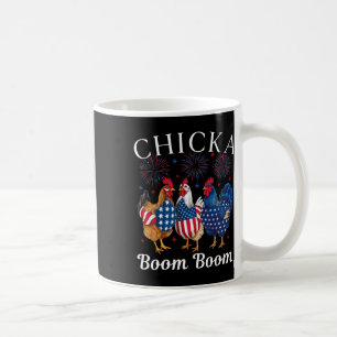 Taza De Café Chicka Boom Boom Divertido Pollo Patriótico 4 De J